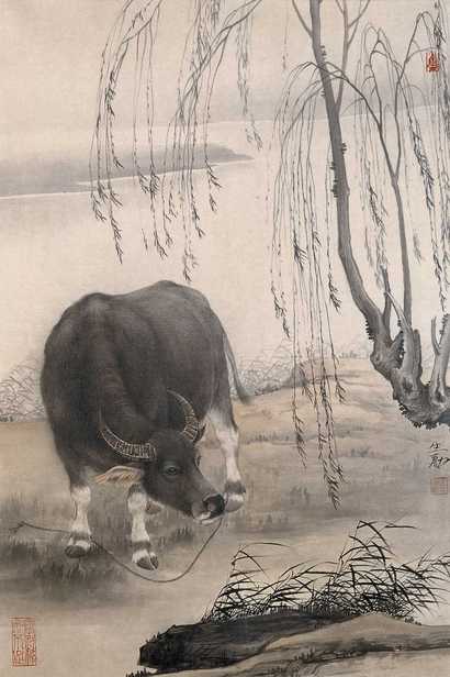 王生勇 水牛 镜心